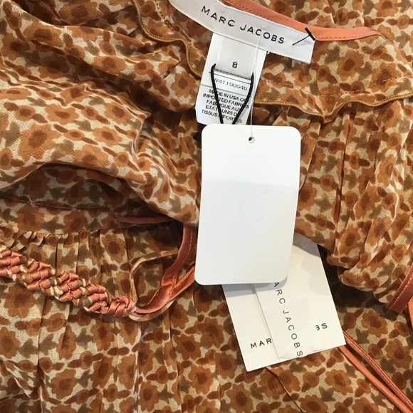 MARC JACOBS SILK BOHO HIPPIE FESTIVAL FLORAL SEMI SHEER MINI DRESS SZ 8 NWT - Picture 9 of 9